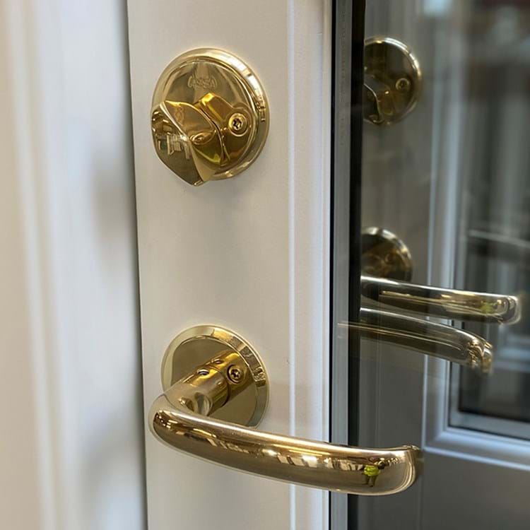 Facadedørsgreb - Inkl. Cylinder og Vrider - Messing