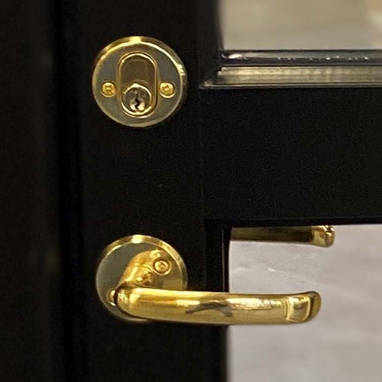 Facadedørsgreb - Inkl. Dobbelt cylinder - Messing